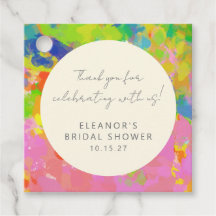 Colorful Abstract Bridal Shower Custom Thank You