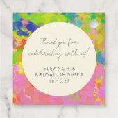 Colorful Abstract Bridal Shower Custom Thank You Geschenkanhänger (Rückseite)