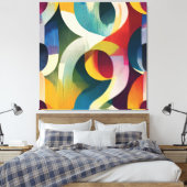Colorful Abstract Curved Ribbons Leinwanddruck (Insitu (Schlafzimmer))