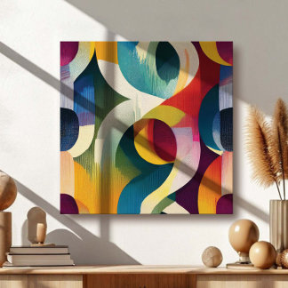 Colorful Abstract Curved Ribbons Leinwanddruck