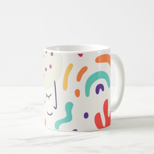Colorful Abstract Design Mug Kaffeetasse (VorderseiteRechts)