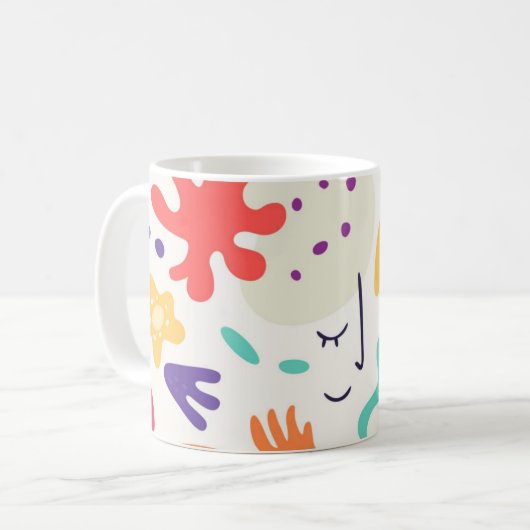 Colorful Abstract Design Mug Kaffeetasse (Vorderseite Links)