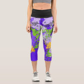 Colorful abstract energy wave capri leggings (Vorderseite)