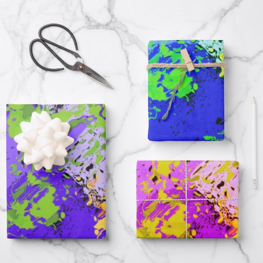 Colorful abstract energy wave geschenkpapier set (Vorderseite)