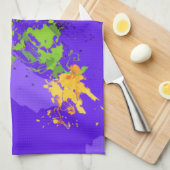 Colorful abstract energy wave geschirrtuch (Viertel Falte)