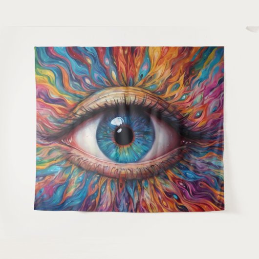 Colorful abstract eyes wandteppich (Vorderseite (Horizontal))