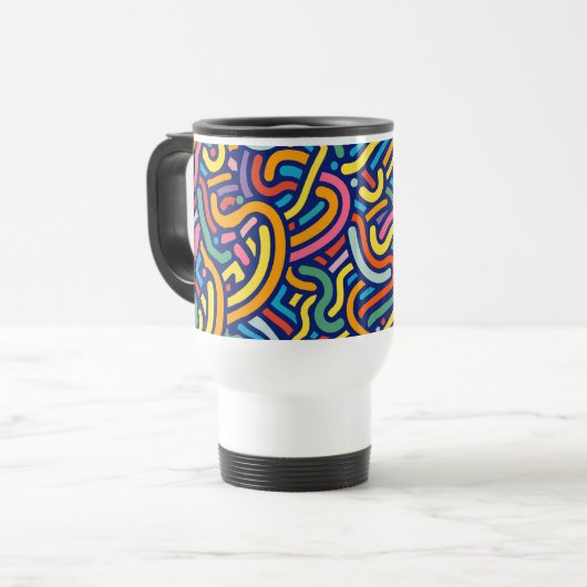 Colorful Abstract Flow Mug Reisebecher (Vorderseite Links)