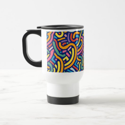 Colorful Abstract Flow Mug Reisebecher (Links)
