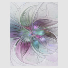 Colorful Abstract Flower Modern Floral Fractal Art Seidenpapier