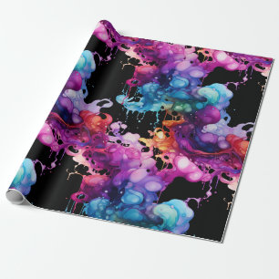 Colorful Abstract Fluid Art - Vibrant and Dynamic Geschenkpapier