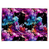 Colorful Abstract Fluid Art - Vibrant and Dynamic Große Geschenktüte (Rückseite)