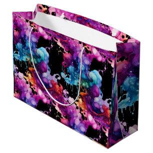 Colorful Abstract Fluid Art - Vibrant and Dynamic Große Geschenktüte