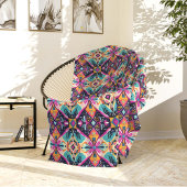 Colorful Abstract Geometric Bohemian Fleecedecke