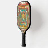 Colorful Abstract Geometric Butterfly Art Nouveau Pickleball Schläger (Links)
