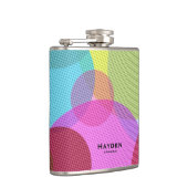 Colorful Abstract Geometric Circles Personalised Flachmann (Rechts)