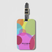 Colorful Abstract Geometric Circles Personalised Gepäckanhänger (Vorderseite Vertikal)
