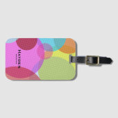 Colorful Abstract Geometric Circles Personalised Gepäckanhänger (Vorderseite (Horizontal))