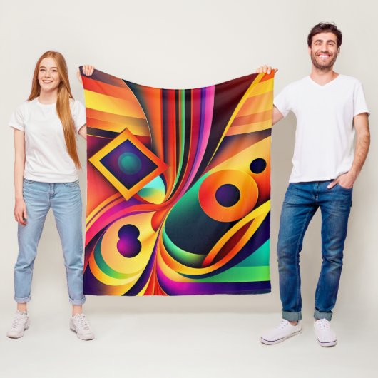 Colorful Abstract Geometric Fleecedecke (Beispiel)
