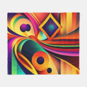 Colorful Abstract Geometric Fleecedecke (Vorderseite (Horizontal))