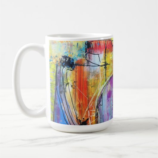 Colorful Abstract Geometric  Kaffeetasse (Links)