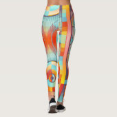 Colorful Abstract Geometric Leggings (Rückseite)