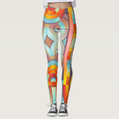 Colorful Abstract Geometric Leggings (Vorderseite)