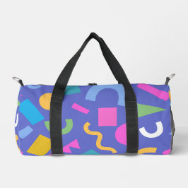 Colorful Abstract Geometric Memphis Style Pattern  Duffle Bag