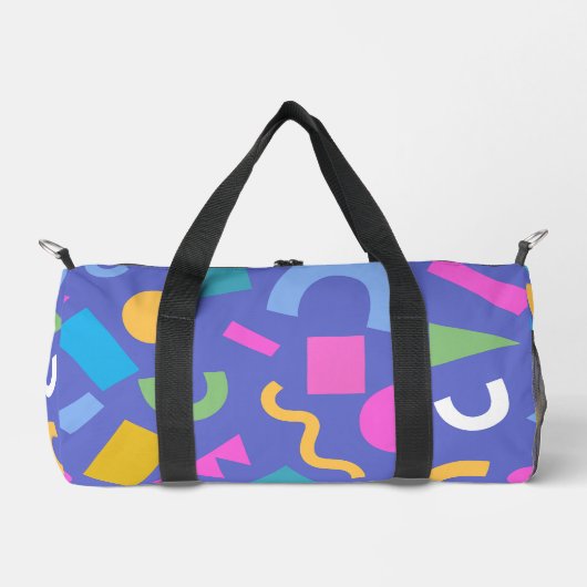 Colorful Abstract Geometric Memphis Style Pattern Duffle Bag (Vorderseite)