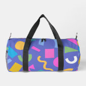 Colorful Abstract Geometric Memphis Style Pattern Duffle Bag (Rückseite)