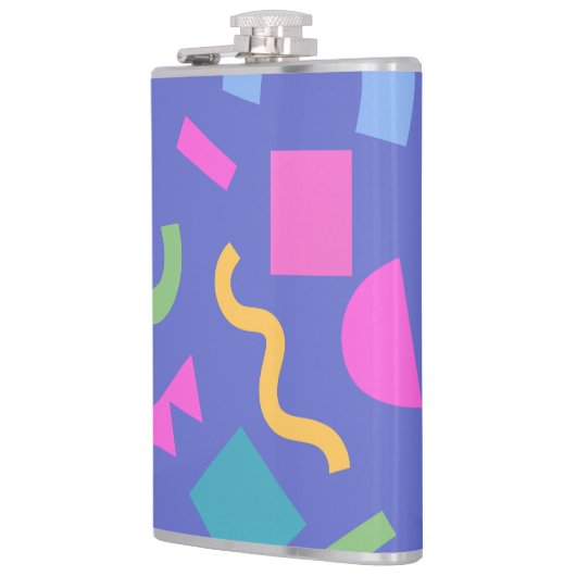 Colorful Abstract Geometric Memphis Style Pattern Flachmann (Links)