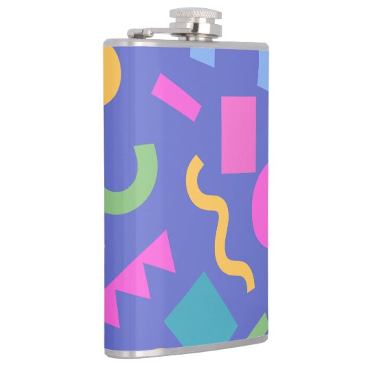 Colorful Abstract Geometric Memphis Style Pattern Flachmann (Rechts)