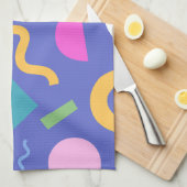 Colorful Abstract Geometric Memphis Style Pattern Geschirrtuch (Viertel Falte)