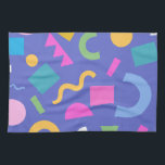 Colorful Abstract Geometric Memphis Style Pattern Geschirrtuch<br><div class="desc">Colorful abstract geometric pattern featuring bright shapes including circles,  arches,  rectangles,  triangles,  and squiggles on a bold background. Modern playful design inspired by retro Memphis style with vibrant gradients and fun scattered elements,  perfect for prints,  textiles,  backgrounds,  and creative projects.</div>