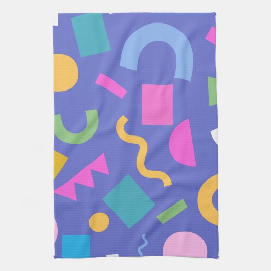 Colorful Abstract Geometric Memphis Style Pattern Geschirrtuch (Vertikal)