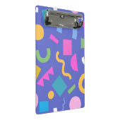 Colorful Abstract Geometric Memphis Style Pattern Mini Klemmbrett (Schrägansicht)
