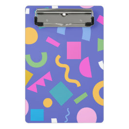 Colorful Abstract Geometric Memphis Style Pattern Mini Klemmbrett
