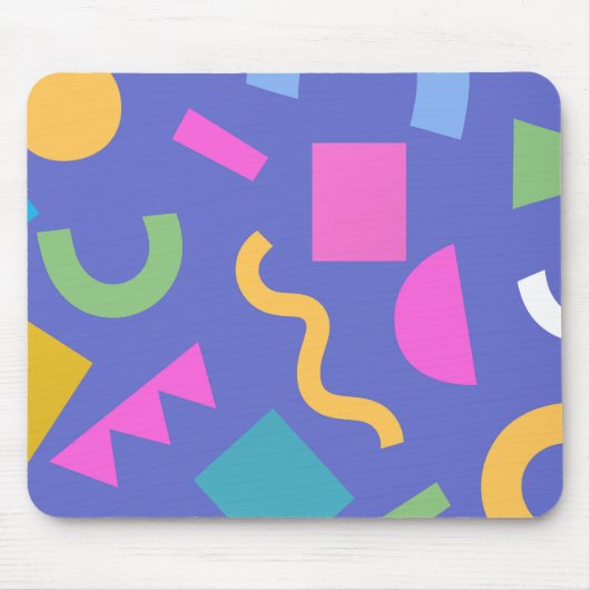 Colorful Abstract Geometric Memphis Style Pattern Mousepad (Vorne)