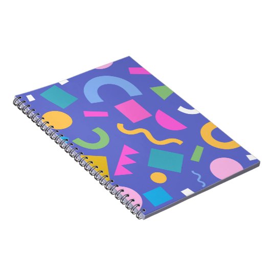 Colorful Abstract Geometric Memphis Style Pattern Notizblock (Rechte Seite)