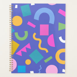 Colorful Abstract Geometric Memphis Style Pattern Planer