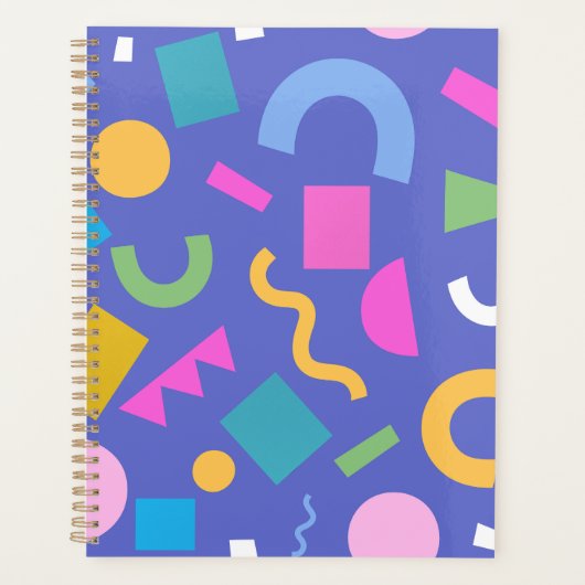 Colorful Abstract Geometric Memphis Style Pattern Planer (Vorderseite)