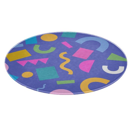 Colorful Abstract Geometric Memphis Style Pattern Schneidebrett (Ecke)