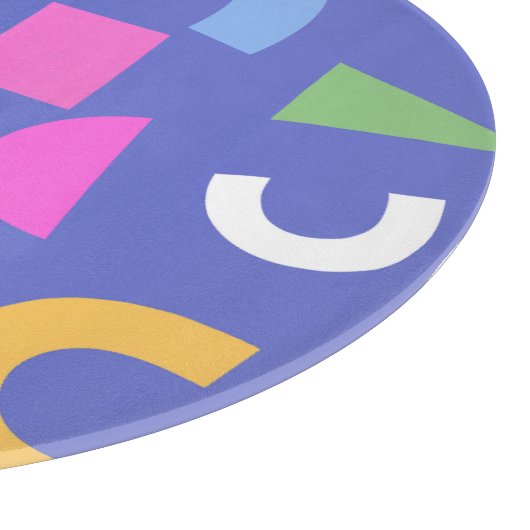 Colorful Abstract Geometric Memphis Style Pattern Schneidebrett (Ecke)