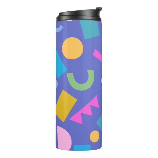Colorful Abstract Geometric Memphis Style Pattern Thermosbecher (Nach links gedreht)