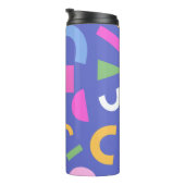 Colorful Abstract Geometric Memphis Style Pattern Thermosbecher (Nach rechts gedreht)
