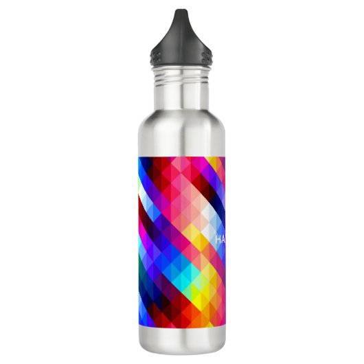 Colorful Abstract Geometric Pattern Personalised Edelstahlflasche (Links)