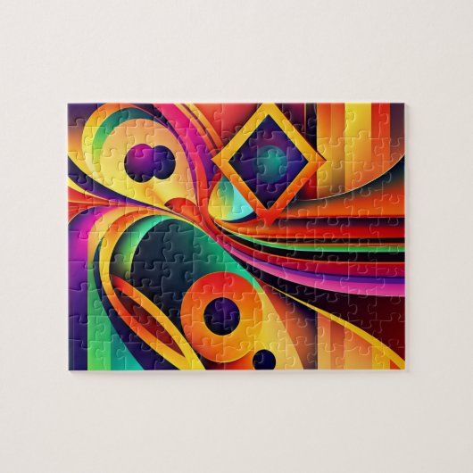 Colorful Abstract Geometric Puzzle (Horizontal)