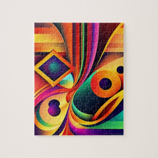 Colorful Abstract Geometric Puzzle (Vertikal)
