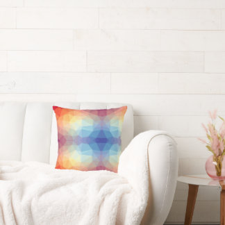 Colorful Abstract Geometric Rainbow   Kissen
