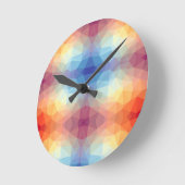 Colorful Abstract Geometric Rainbow   Runde Wanduhr (Winkel)
