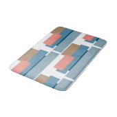 Colorful Abstract Geometric Stripes Badematte (Schrägansicht)